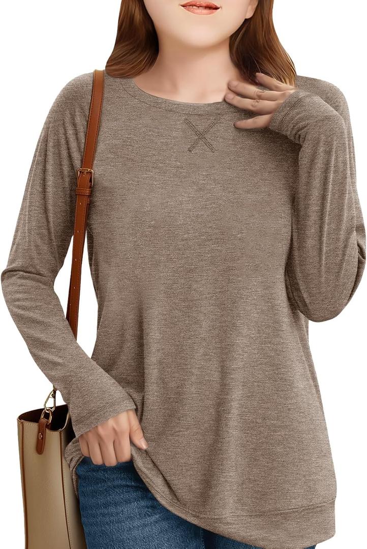 Girls Long Sleeve Shirts Cute Crew Neck Tshirts Kids Fall Back to School Tops Soft Clothes Size 120