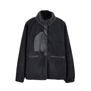 Women's Coats Casual Vintage Button Fleece Patchwork Tops Female Over-Size Loose Jackets, S