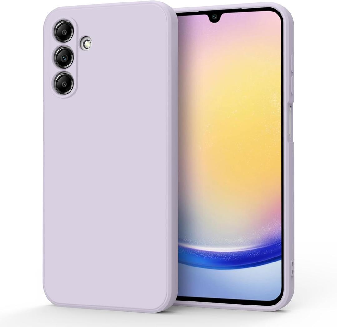 AK for Samsung Galaxy A25 5G Case, Stylish Slim Liquid Silicone Full-Body Protective Cover for Samsung Galaxy A25 5G Phone Case (Grass Purple)