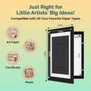 Kids Art Display and Photo Frame A4 Double Magnetic Closure for Wall or Stand, Holds 100 Artworks MDF Wood & Shatter-Resistant Plexiglass 13 9.5 0.8 in - (Black)