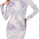 HUUSA Women's Sheer Cover Up Dress Sexy Swimwear Mesh Bikini Long Sleeve See Through Resort Wear 2025 Trendy (XL)