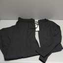 PRETTYGARDEN Women's 2 Piece Sets 2026 Fall Long Sleeve Crop Tops Wide Leg Pants Matching Outfit Tracksuits Spring Clothes (X-Large, Black)