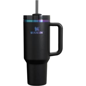 STANLEY Quencher H2.0 Tumbler with Handle and Straw 40 oz | Flowstate 3-Position Lid | Cup Holder Compatible for Travel | Insulated Stainless Steel Cup | BPA-Free | Black Chroma (40 Ounces)