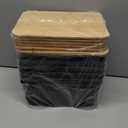 Plastic Storage Baskets With Bamboo Lid - Plastic Storage Containers Stackable Storage bins: Storage Baskets for Organizing Shelves Drawers Desktop Closet Playroom Classroom Office, 6 Pack (Black)