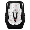 Pea Pod Infant Car Seat Pad 2-in-1 Baby Car Seat Head & Body Support for Newborn Girl Reversible 3 Layer Warm Preemie Carseat Stroller Cushion Headrest with Soft Minky Dot Fabric, Wildflower
