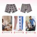 Post Surgery Boxer Briefs, Reusable Disabled Adaptive Tear Away Underwear for Men, Incontinence Stick-On Briefs One-Piece Design for Postoperative Patient (Gray, 3L)