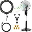 Fan Misters for Outside Patio, Fan Misting Kit with Water Walve, Water Misters for Fans for Cooling Outdoor, 19.6FT Misting Hose + 5 Extra Mist Nozzles