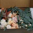 Ling's moment Fall Artificial Wedding Arch Flowers Kit Pack of 4, 2pcs Hanging Flower Arrangement 2pcs Drapes Ceremony Rose Arbor Backdrop Brunt Orange Terracotta Floral Party Autumn Outdoor Decor