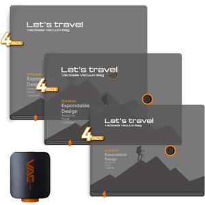 travel vacuum bags with Rechargeable Cordless Pump,12 Pack Vacuum Storage Space Saver Bags,vacuum luggage,Vacuum Seal Bags Seasonal Storage for Clothes Bedding Blanket Pillows Comforters