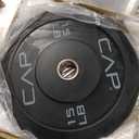 CAP Barbell 100 LB Economy Olympic Bumper Plate Set with Color Logo | Black