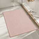 chakme Bathroom Rugs Mat 24x17, Ultra Thin Non Slip Bath Mat Small Quick Dry Absorbent Bath Mat for Bathroom Floor, (Pink, 24"x17")