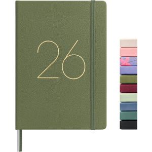 3 x And Per Se 2026 Planner, 15 Months Hardcover Daily, Weekly & Monthly Planner, A5 size, 100GSM Thick Paper, Back Pocket, 5.7" x 8"(Olive Green)