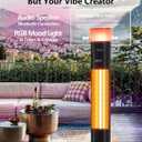 Outdoor Electric Patio Heater, 3-in-1 Heater with Audio Speaker & RGB Light, 1500W Infrared Tower Standing, 43-inch, IP65 Water & Snow Proof for Patio, Deck, Garage & Sunroom, Aluminum Unibody Design