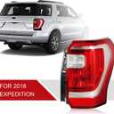 Halogen Tail Lights Assembly Compatible with 2018 2019 2020 2021 Ford Expedition XL XLT Rear Brake Lamp With Wire Harness and Bulbs JL1Z13404G JL1Z-13404-GCP Passenger Side