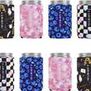 Slim Standard 12oz Can Holder for Beer&Soda, 8 Pack Can Cooler Sleeve for Beverage Soda Drinks, Insulated Neoprene Can Cover, Reusable Can Covers for Women (Multicolor-4, 12oz Standard Can)