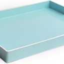 American Atelier Carry 14 x 19 inches Rectangular Tray with Handle, 14 x 19 inch, Teal, (1270065)