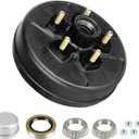 SEHNSUCHT Trailer Brake Drum Kit, 5 Hole on 5" Bolt Circle Brake Drum for 3500 lb Axles, Replacement 10” Brake Hub Drum Assembly for Trailer, Semi Truck and Rvs