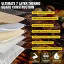 BBQ Blanket for Resting Meat, 21 Inch Meat Resting Bag with Wide Mouth Design for Brisket, Pork Shoulder & Turkey, Reusable 7-Layer Waterproof BBQ Meat Blanket, BBQ Gifts for Men (Khaki)