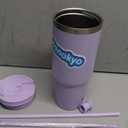 Konokyo 30 oz Tumbler with Handle and 2 Straws,2 in 1 Lid Insulated Water Bottle Stainless Steel Travel Coffee Mug,Wisteria