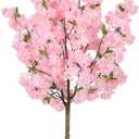 4Ft Tall Artificial Cherry Blossom Tree, Faux Pink Tree with Plastic Nursery Pot,Fake Plants Artificial Plants for Home Office Indoor Decor(Pink)