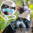 Cat Harness, Cat Harness and Leash for Walking, Adjusted in Four Directions and Breathable Cat Harness for Anti Escape that can be Fitted and Positioned, Reflective Strips Harness, Black, M