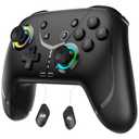 Switch Controller, Wireless Pro Controller for Nintendo Switch 2/Switch/Lite/OLED, Bluetooth controllers Compatible with iPhone/Mac/iPad/iOS/Android/Phone/PC/Steam and TV with Programming/RGB4/Vibration / 3 Turbo Modes/6-Axis/Motion(Black Pro)