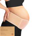 KeaBabies Pregnancy Belly Bands for Pregnant Women - 1-Pack, Soft & Breathable Maternity Belly Support Band, Easy Adjustable Maternity Belt for Back, Pelvic Support, Comfortablee (Classic Ivory, M/L)