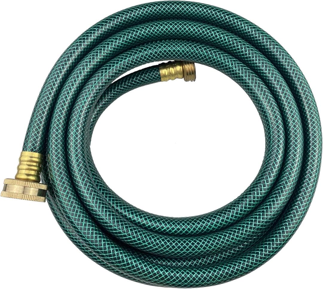 PVC Garden Hose 1/2 Inch Green Heavy Duty Water Hose with Solid Brass Fittings,No Leaking, Flexible,for outdoors,Lawns,Patio (15 FT, Green, Brass Fittings)