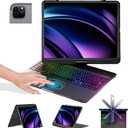 BABG Keyboard Case for iPad Air 13 inch(M3/M2)&iPad Pro 13(M5/M4),iPad Pro 12.9(6th/5th /4th/3rd Gen) Case with Keyboard,360 Rotatable,Toupad,Backlits,Pencil Charging-Black