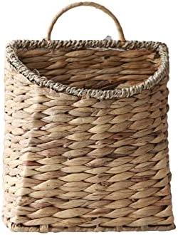 GYASVWU Woven Hanging Basket Water Hyacinth Hanging Wall Basket Wicker Handmade Baskets for Garden Farmhouse Home (Seagrass mouth)