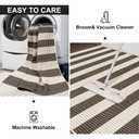LEEVAN Outdoor Patio Rug 3x5, Washable Striped Front Porch Mat, Spring Colorful Outside Entryway Rug, Woven Welcome Doormat Black and White Buffalo Backyard Layered Mat for Entrance/Go Away/Deck