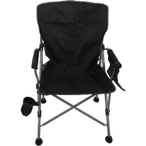 Heavy Duty Lightweight Portable Folding Camp Chair for Backpacking with Cup Holder and Carry Bag (Black)