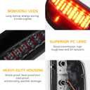 LED Tail Lights + 3rd Brake Light Fit for Chevy Silverado 1500 2500 HD 3500 HD 2007-2014, for GMC Sierra 3500 HD 2008-2014 with Dual Wheel Only, Chrome Housing Smoke Lens