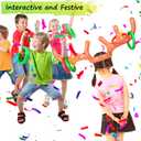 Christmas Games for Family Party, 4 Pack Inflatable Reindeer Antler Ring Toss Game Great Christmas Games for Adults and Kids