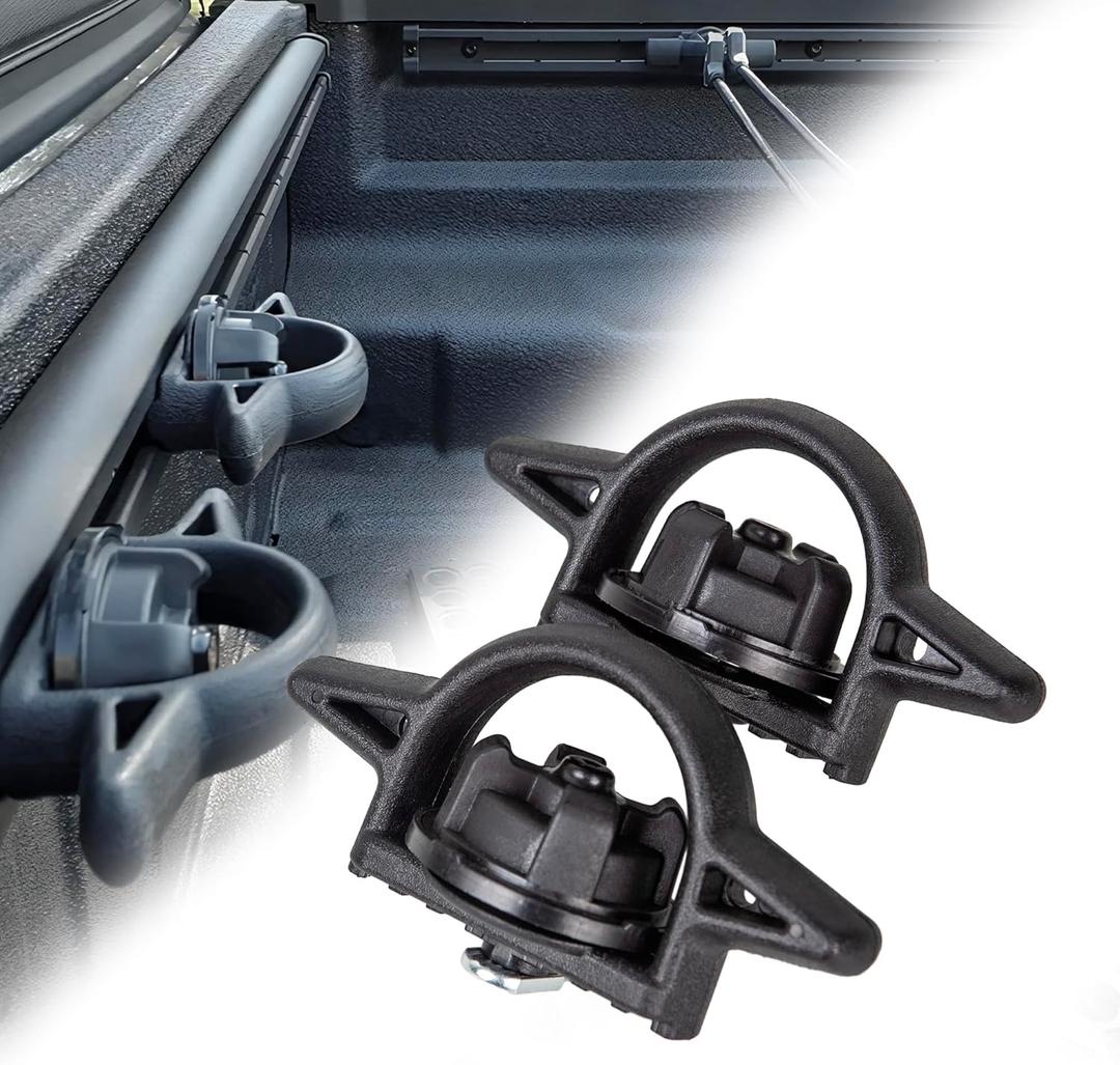 Tie Down Bed Cleat for Toyota Tacoma 2005-2021 & Tundra 2007-2021, for Deck Rail System Truck, Replace PT278-35160 PT278-35112 PT278-0C010 PT278-35111, Heavy Duty Nylon, Black, 2pcs