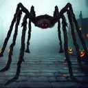 JOYIN 9 Ft Halloween Spider Outdoor Decorations, Giant Spider Scary Large Props, Halloween Lawn Porch Yard Garden Tree Decorations, Creepy Haunted House Party Supplies, and Indoor Outside Decor (108in, Black)