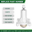187292 192870 567253301 587819701 587125401 Spindle Assembly Fit for 42" 46" 48" 54" Mower Deck Husqvarna yth22v46 yth24v48 yth18K46 yth18542 YTA22V46 z254 Craftsman yt3000 YS4500 YT4000 Lawn Mower