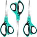LIVINGO Scissors All Purpose Heavy Duty - 3 Pack 8.5 Blue Sharp Shears for Office Home and School Crafting Sewing Cutting Paper Fabric