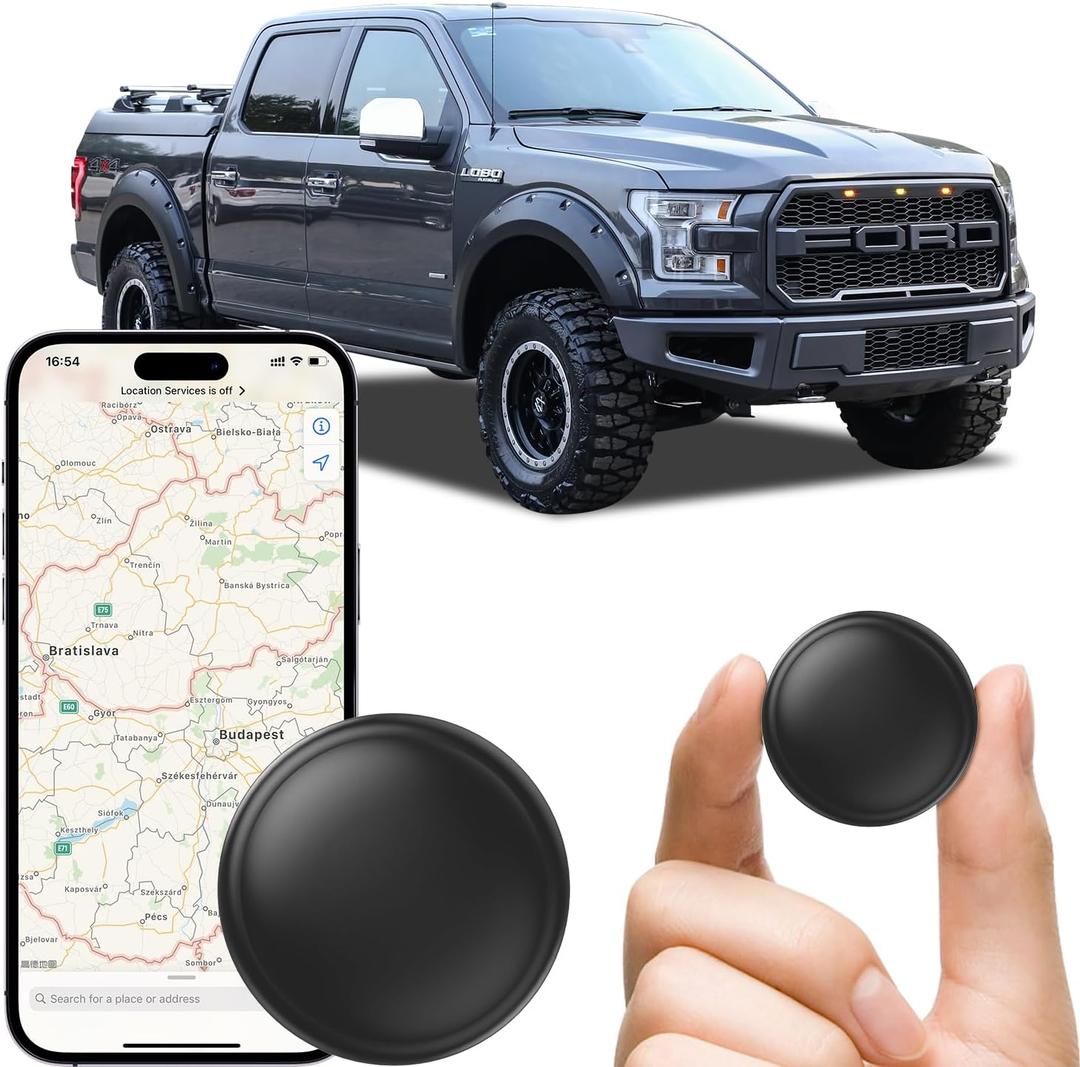 GPS Tracker Device for Car and Vehicles: Mini Hidden Magnetic no Subscription Trackers for Tracking Kids Elderly Vehicle pet - Real Time Location Track Devices no Monthly Fee for Android and iPhone (Black)