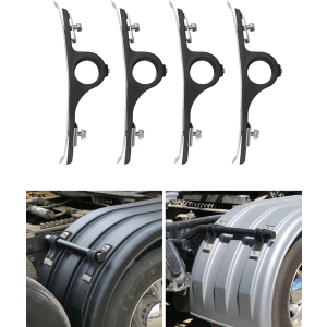 4 Pcs Fender Brackets Assembly - 8591005 Fender Hanger Mounting Bracket for Trailer Dump Trucks, Flatbed Trucks Dual Rear Wheels Replacement 8590195 & 8590245 Poly Fender (One Side)