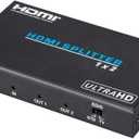 Monoprice Blackbird 4K Pro 1x2 HDMI Splitter - HDR, 18Gbps, 4K 60Hz, YCbCr 4:4:4, With HDCP 2.2 Support (Compatible with PS4/5 Xbox Apple TV Fire Stick Roku Blu-Ray Player)