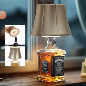 WILIT Wireless Bottle Lamp Shades for Table Lamps, Bottle Lights for Liquor Bottles, Touch Lamps for Kitchen Dinning Picnic,Home Bar Decorations, Modern Wine Bottle Lights, Gifts for Men Women (1pc-Matt Gold)