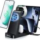 Wireless Charger for Samsung Charging Station, 5 in 1 Wireless Fast Charger for Galaxy S25 Ultra/S24 Ultra/S23/S22, Watch Ultra 7/6/5/4/3, Charger Dock Stand for All Galaxy Tab Series,Black