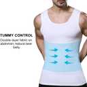 Mens Slimming Compression Shirt, Body Shaper Workout Tank Top, Gynecomastia Tummy Control Undershirts - Change in Seconds XXL