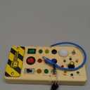 Montessori Wooden Busy Board with 8 LED Light switches, Sensory Toys Light Switch Travel Toys for 1+ Year Old Baby and Toddler