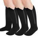 3 Pairs Zipper Compression Socks for Women Wide Calf -4XL (15-20mmhg) Compression Socks Men Extra Large Knee High Compression Sock for Nurses Travel Running