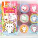 TINYMILLS 12 Pcs Unicorn Stamp Kit for Kids – Cute Self-Inking Unicorn Stamps, Unicorn Party Favors, Classroom Rewards, Goody Bag Stuffers, Birthday Party Supplies