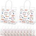 HYMENEX 24 Pack Baseball Clear PVC Gift Bags, Baseball Snack Bags with Handles for Goodie Treat Candy Party Holiday Sports Decoration