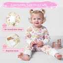 Satol Baby Girl Cotton Clothes, One-Piece Zip Front Footed, 2 Way Zipper Outfit Baby Clothes for Girls (6-9 Months, Pink)