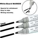 2 x Dry Erase Markers Set (11-Piece Set) Fine Tip Dry Erase Markers Includes 6 whiteboard markers, 4 strong magnets, and 1 whiteboard eraser; dry-erase markers (black)